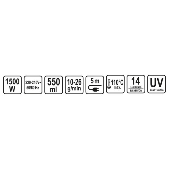 Почистващ моп с пара и UV лампа LUND, 1500 W